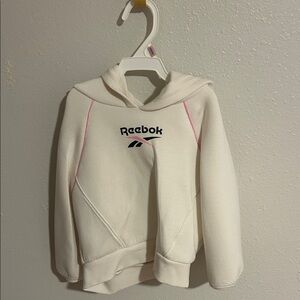 Reebok Kids White Hoodie with Pink Accents